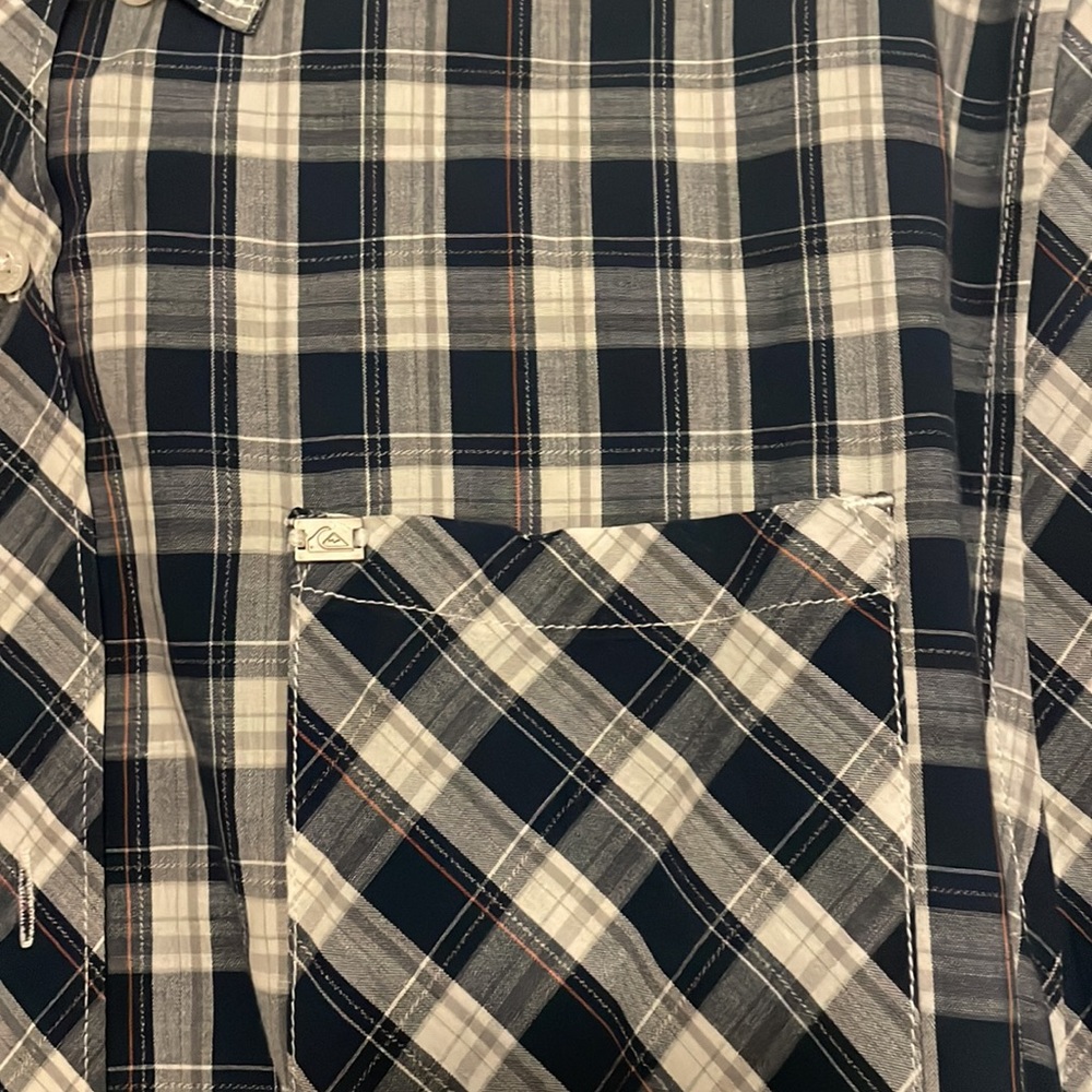 Quick Silver Plaid Button Down Shirt - image 3